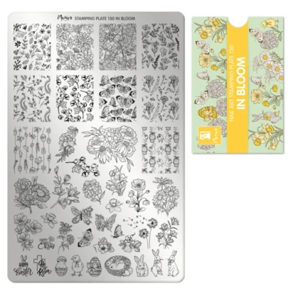 Moyra Stamping Plate nr.130 In Bloom+ Try On Sheet